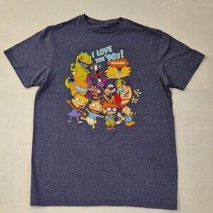 Nickelodeon Blue Cartoon Character Short Sleeve Tee